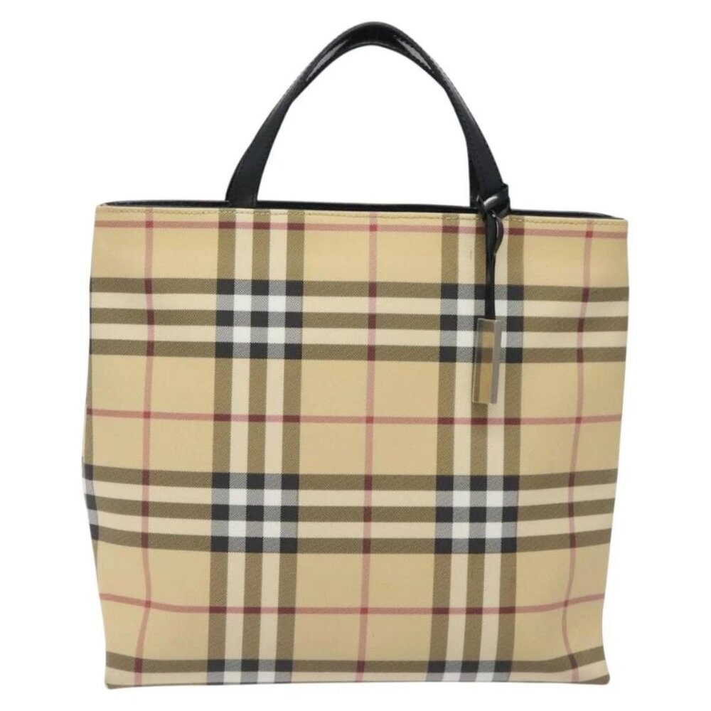 BURBERRY Nova Check Hand Bag PVC Beige Auth 120970 - Picture 10 of 16